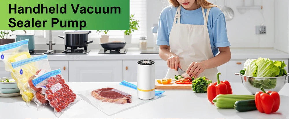 Air Vacuum Sealer Pump Automatic Food Sealing Pump USB Rechargeable Sealer Pump For Food Handheld Dry/wet Food Sealer Pump
