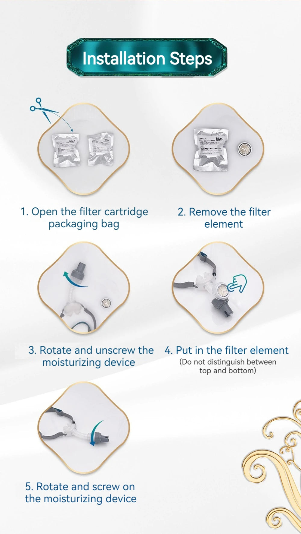 BMC HU-PLUS For P2H N5AH Humidification Filter CPAP Auto CPAP M1 MINI Machine HU PLUS