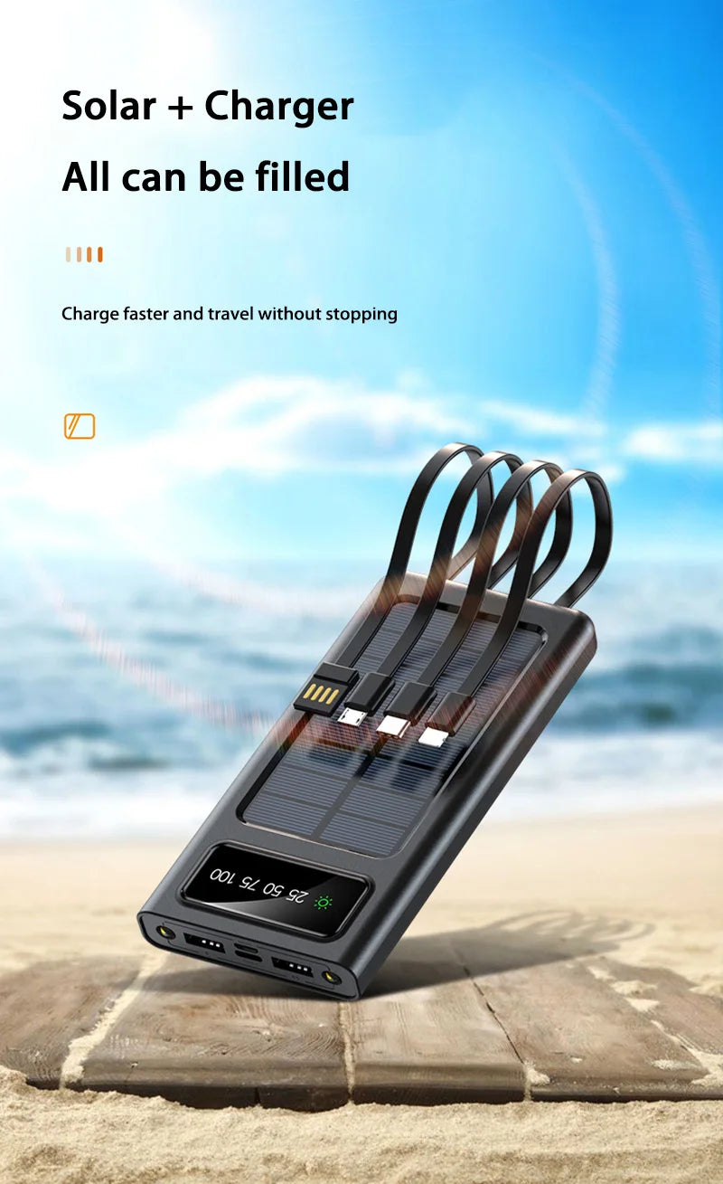 200000mAh Solar Power Bank 120W Fast Charging Portable Charger Tidesmit