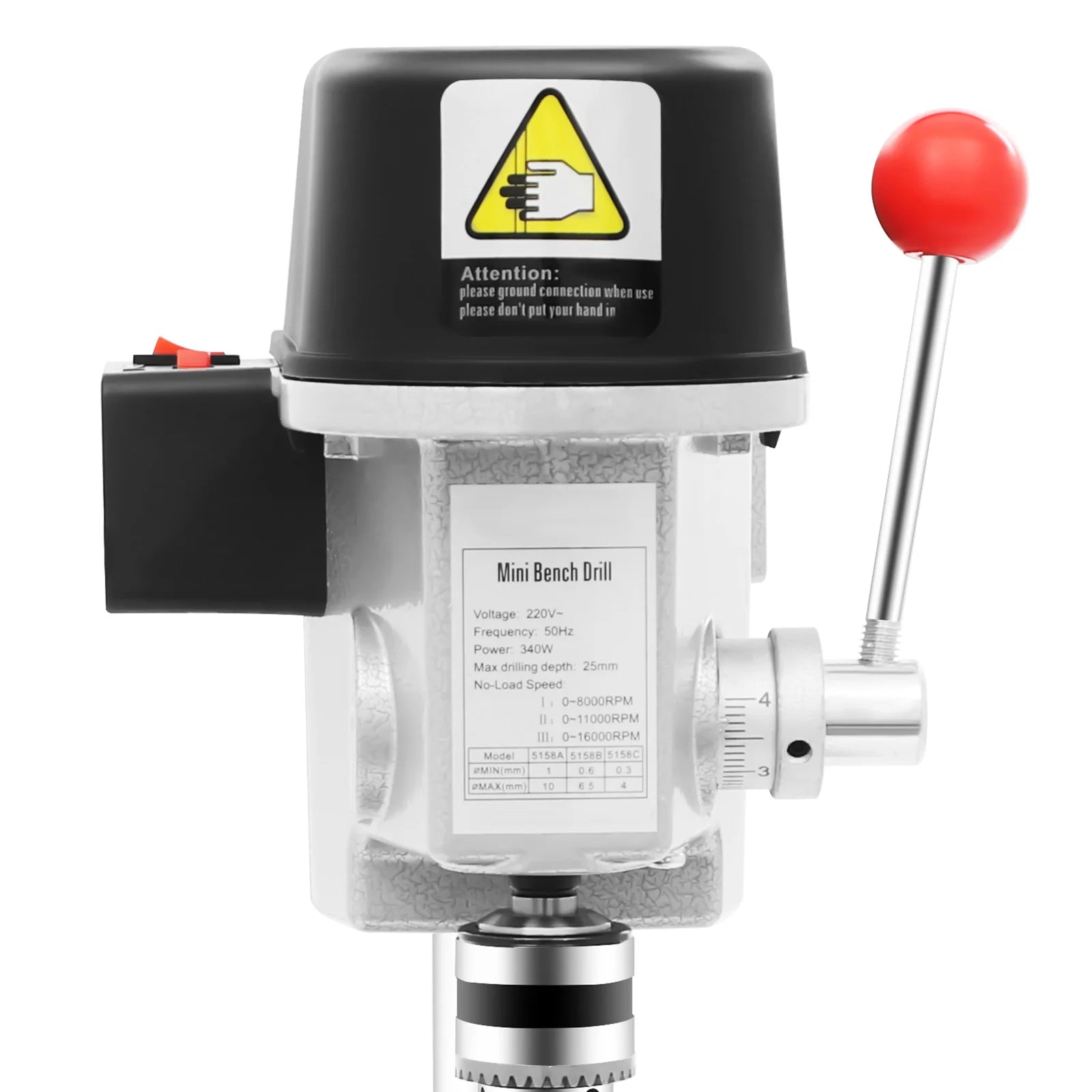 340W Portable Bench Drill Machine Mini Table Drilling Tool Electric Bench Drill Press 220V for DIY Iron Wood Plastic Board