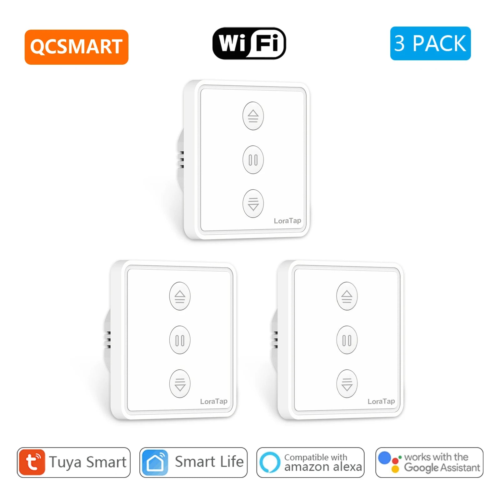 Smart Curtain Switch for Tuya Blinds with Precise Percentage Control 3 PACK Tidesmit