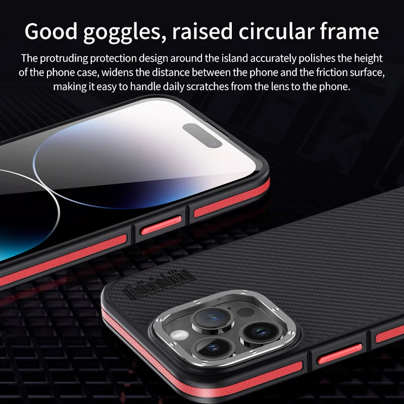 Aramid Fiber Magnetic Case for iPhone 15 Pro - Military-Grade Protection Tidesmit