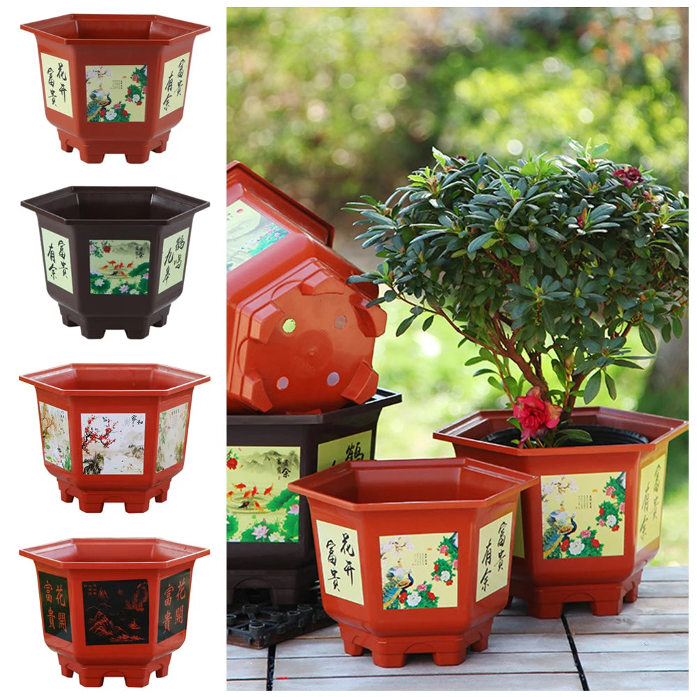 Durable Plastic Flower Pot Thickened Resin Potted Bonsai Garden Supplies Large-diameter Hydroponic Planter