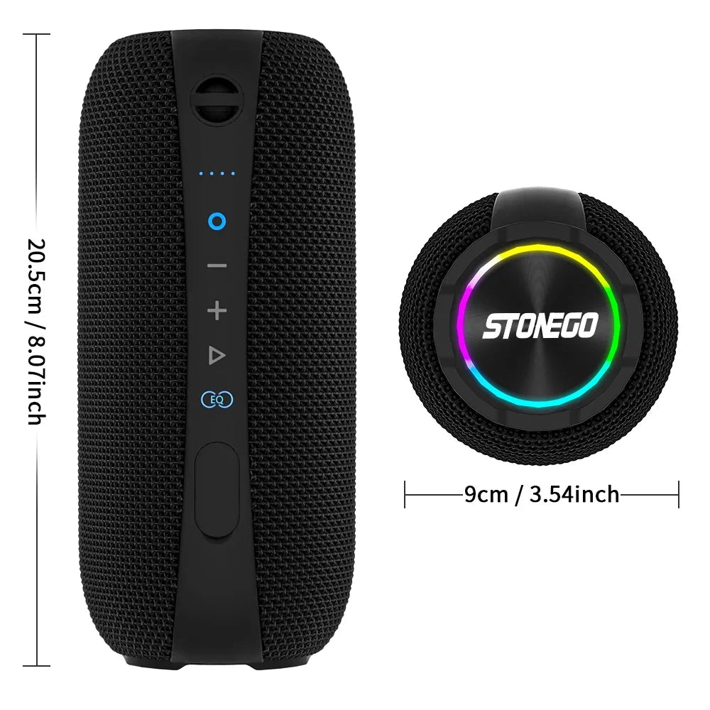 Mini TWS Bluetooth Speaker True Wireless Stereo RGB LED Portable Bass Speaker Cyberpunk Style for Home Outdoor PC Gaming Party Waterproof Deep Bass 360 Degree Sound Built in Mic Hands Free Calling Bluetooth 5 0 USB Charging L