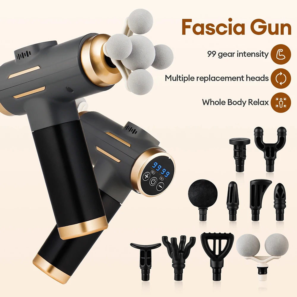 Fascia Massage Gun 99 Speed Deep Tissue Muscle Relief Device Relaxation Treatment Tidesmit
