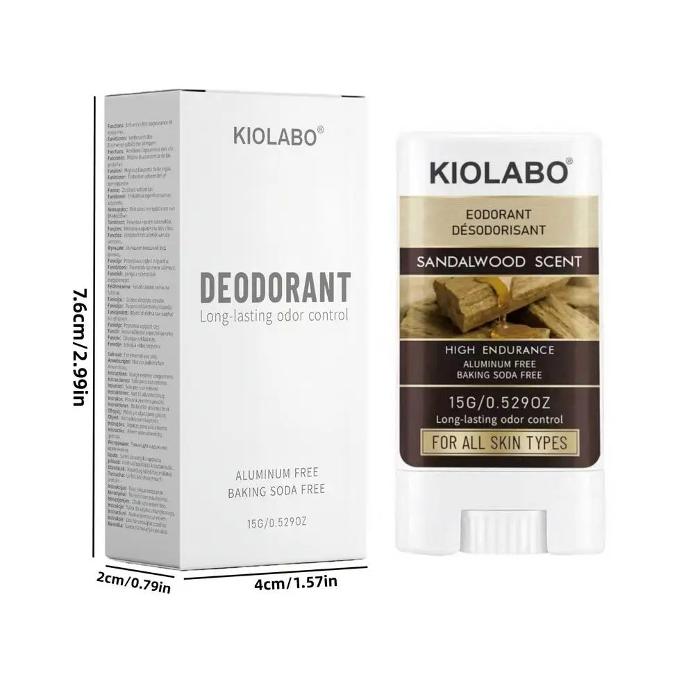 Tidesmit sandalwood scent solid deodorant stick for long-lasting anti-sweat protection and fresh underarms.