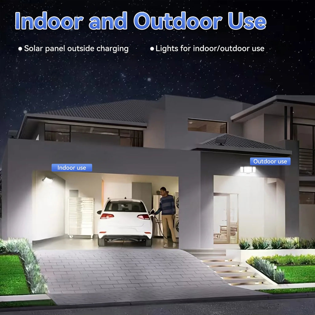 309LED Split Panels Solar Motion Sensor Lamp, 3 Side Outdoor Solar Security Wall Lamp with 3 Lighting Modes, IP65 Waterproof 270° Wide Angle Street Lamp, for Garden Yard Driveway