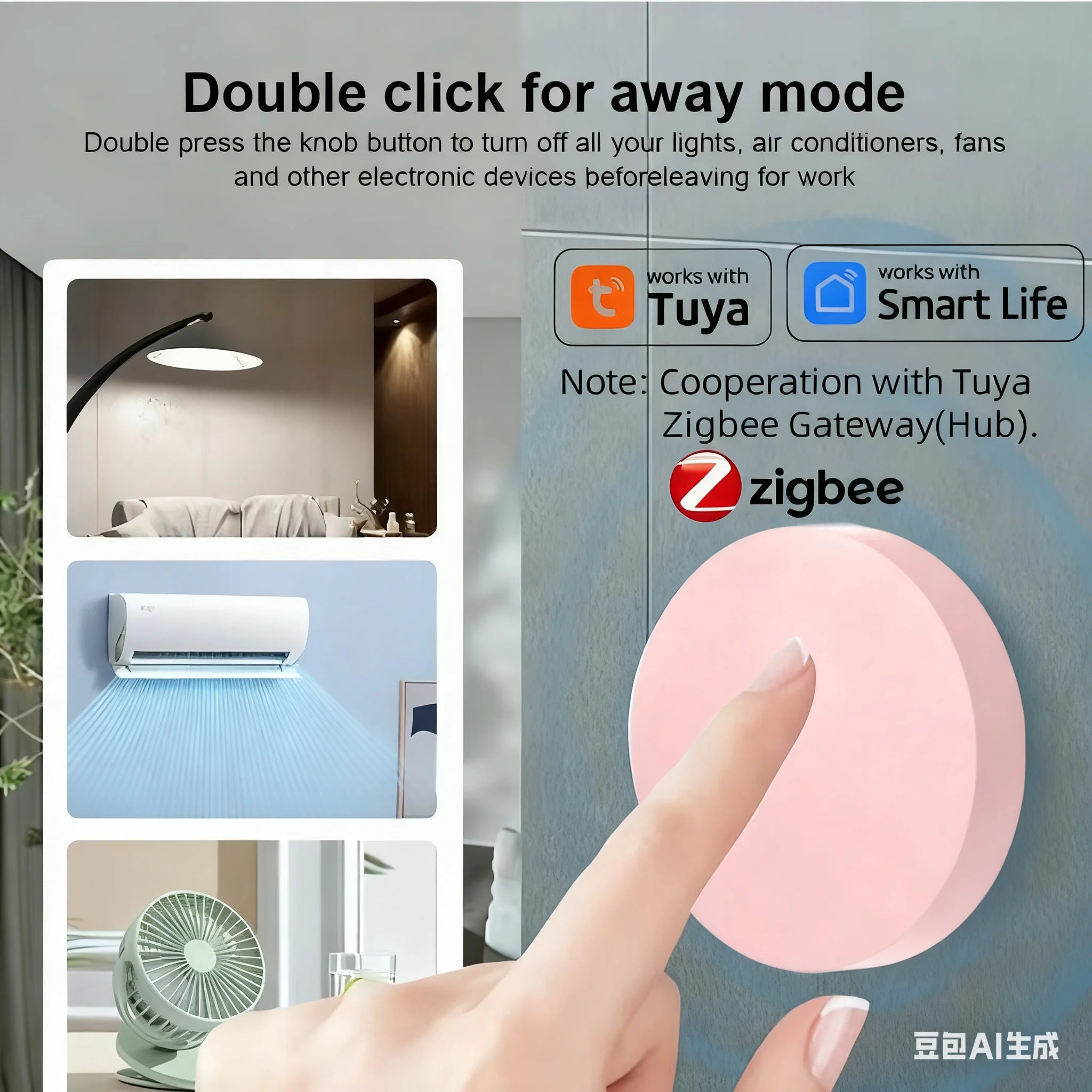 ZigBee Smart Button Scene Switch - Wireless Smart Home Remote Control Tidesmit