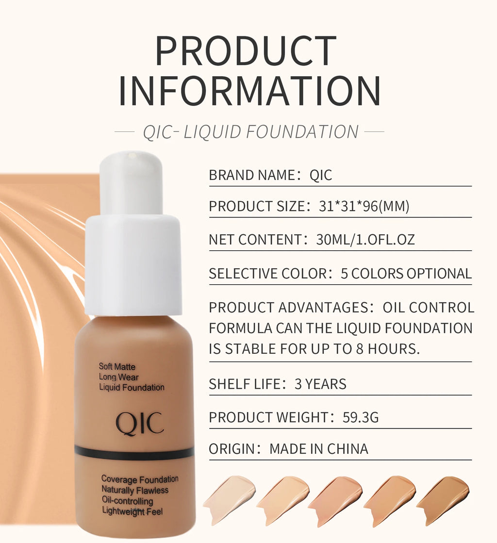 Tidesmit liquid foundation texture close-up showing matte oil-control formula for flawless waterproof face makeup
