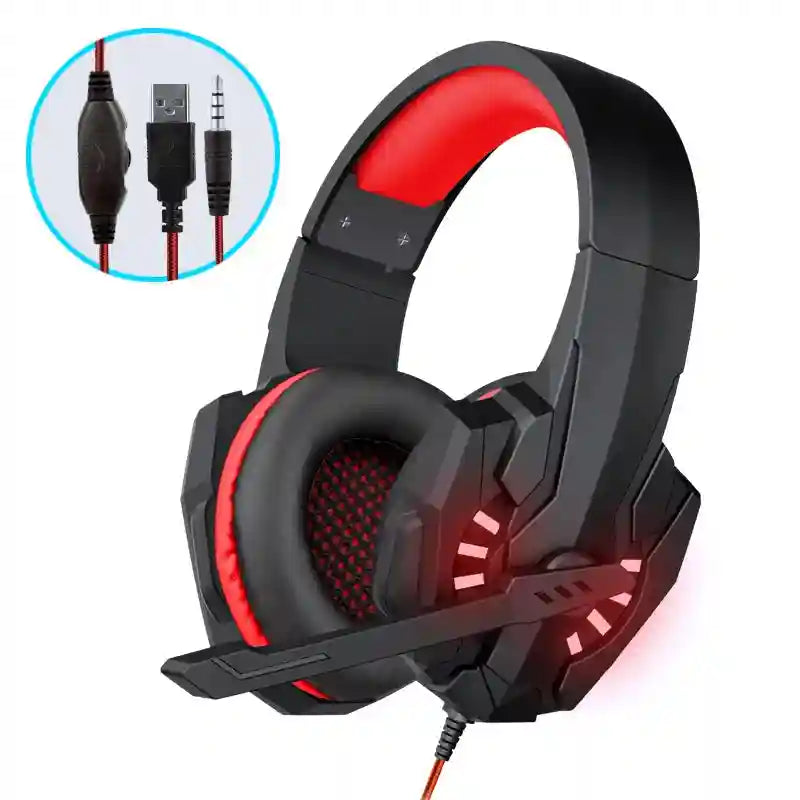 Gaming Headset with Noise Cancelling Mic - Over-Ear Stereo Sound red China Mainland Tidesmit