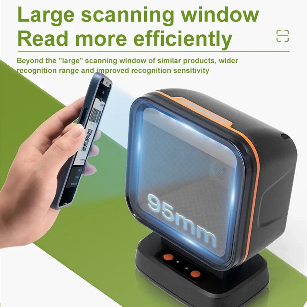 2D Barcode Scanner Gobal exposure Desktop Flat Hands-free High-performance Scanning Platform 1D 2D QR code Reader for Retail Pay