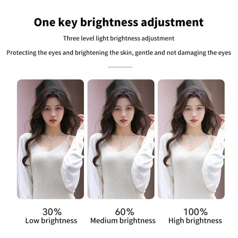 LED Selfie Ring Light, 3-Level Brightness, Portable USB Pink Tidesmit