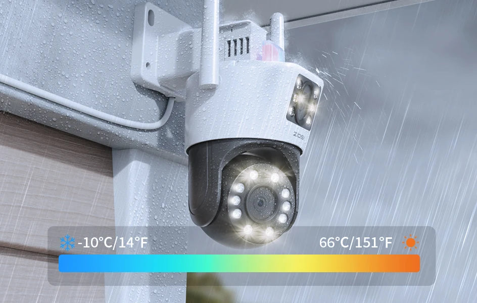 ZOSI C298 8MP/4MP Dual-Lens Wired WiFi PTZ Security Camera Outdoor Wide Angle 8X Hybrid Zoom AI Detection 360 Surveillane Camera