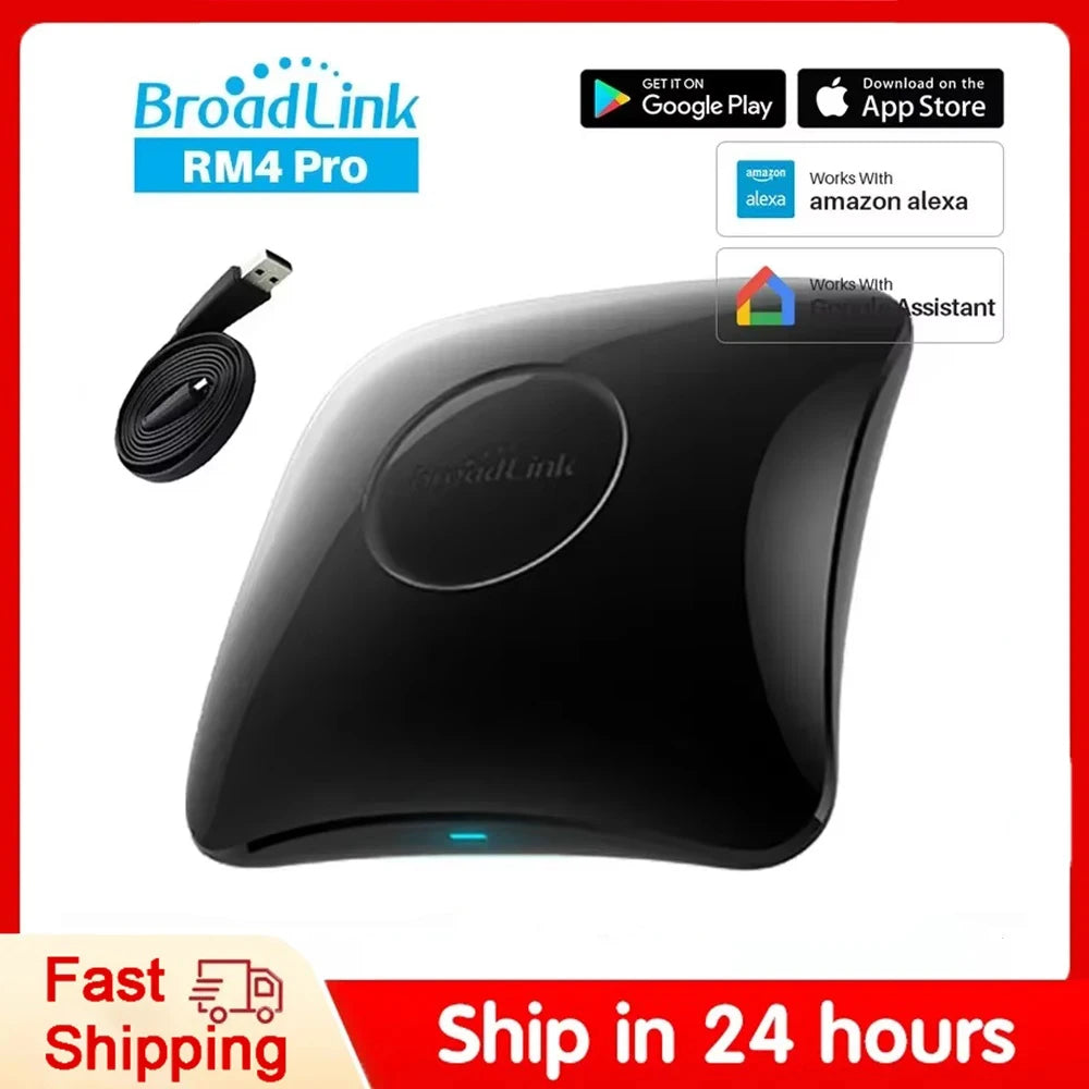 New BroadLink RM4 Pro Universal Remote Control Add HTS2 RF Controller IR Switch Smart Home Works Alexa Google Assistant