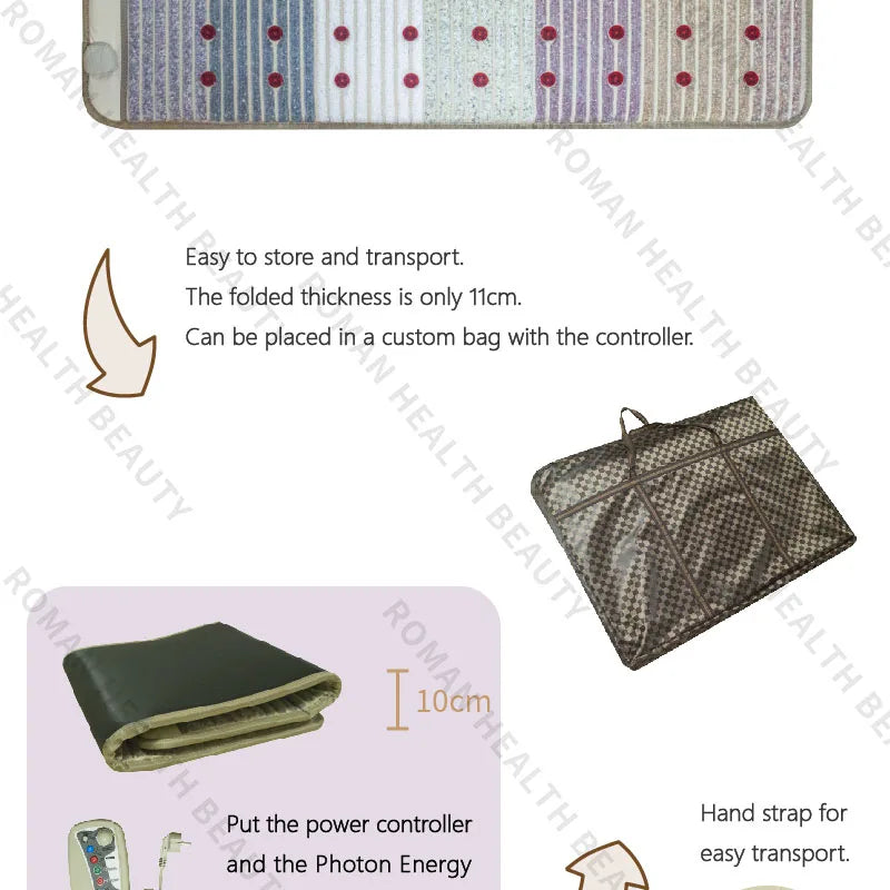 Far Infrared PEMF Bio-Crystal Mat 150x50cm - Heat Therapy Relief Body Shaping Massage Equipment Tidesmit