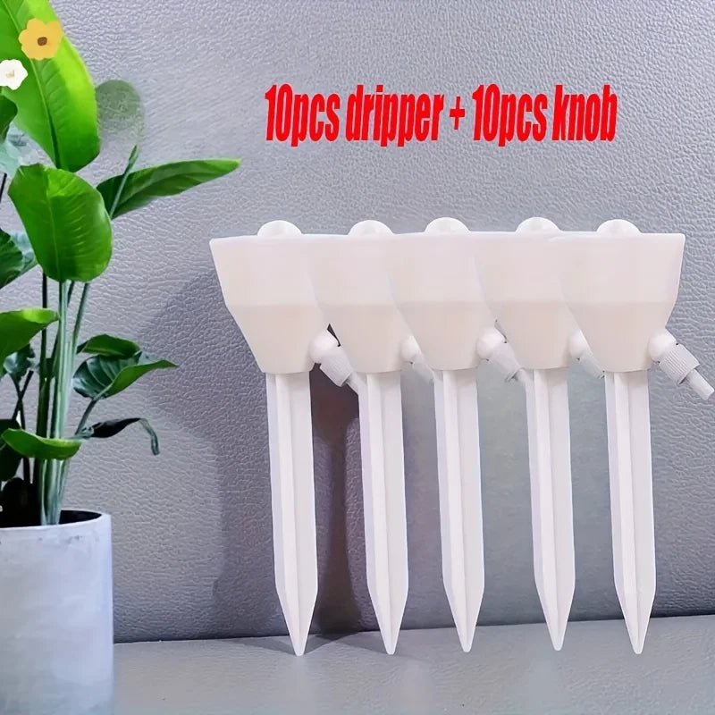 20 Pcs Automatic Plant Drip Irrigation Kit Adjustable Water Flow Battery-Free Universal for EU/US Thread Bottles Efficient