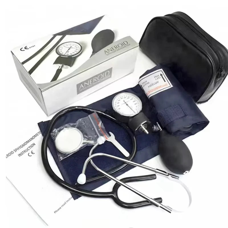 JUSTLANG Medical Manual Blood Pressure Monitor BP Cuff Upper Arm Aneroid Sphygmomanometer Tonometer Meter Tester Device