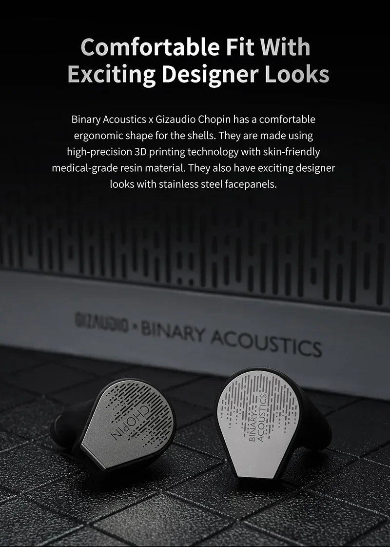 Binary Chopin 1DD+3BA Hybrid HiFi Earphones by Tidesmit Tidesmit