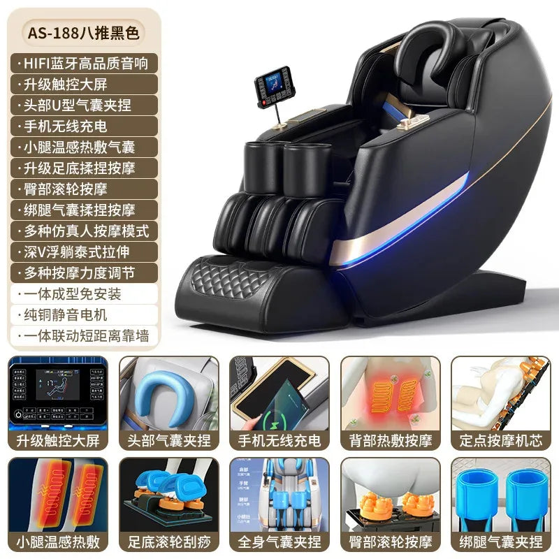 Full Body Zero Gravity Massage Chair - White Ash Space Capsule Massage Chairs Tidesmit