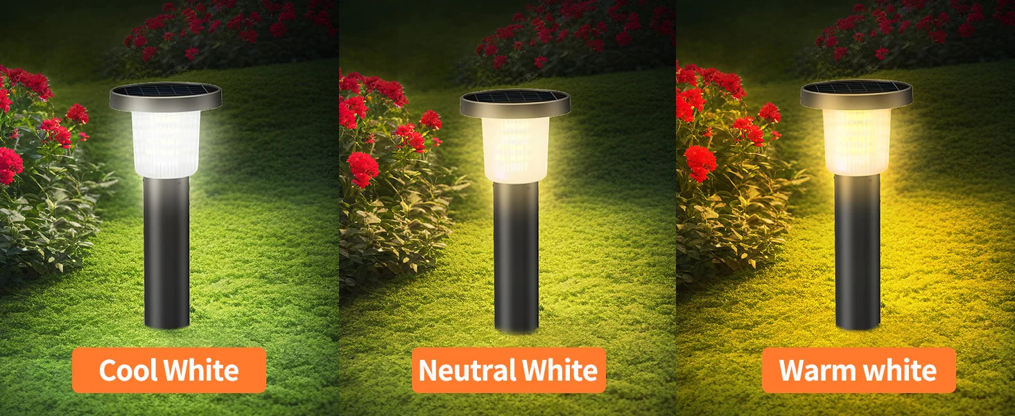 Intelamp 3800mah 500LM 2 Pack Solar Pathway Lights Lawn Lights Outdoor Auto On/Off Landscape Light For Yard Garden Driveway Patio Walkway