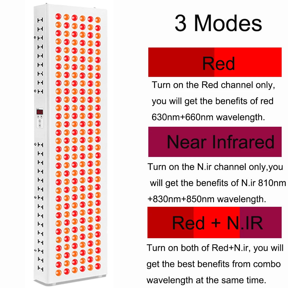 AG-Pro1000 Dual Chip 630nm 660nm Red Light Therapy Panel Lamp 810nm 830nm 850nm Near Infrared Therapy Lamp LED Beauty Device