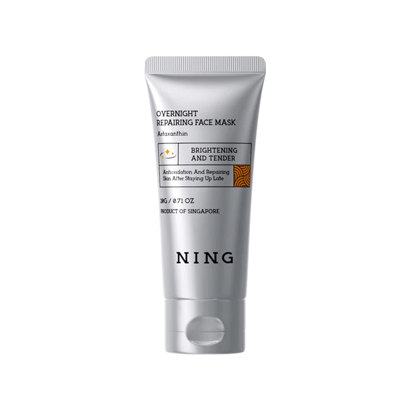 Ning overnight repairing face mask tube, silver squeeze tube with cap