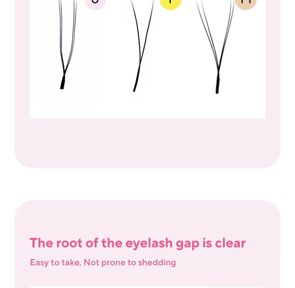 DIYDAY U-shaped Eyelash Extension Easy to Apply 3D Volume False Lashes Natural Wispy U YY Shape Faux Mink Eyelashes for