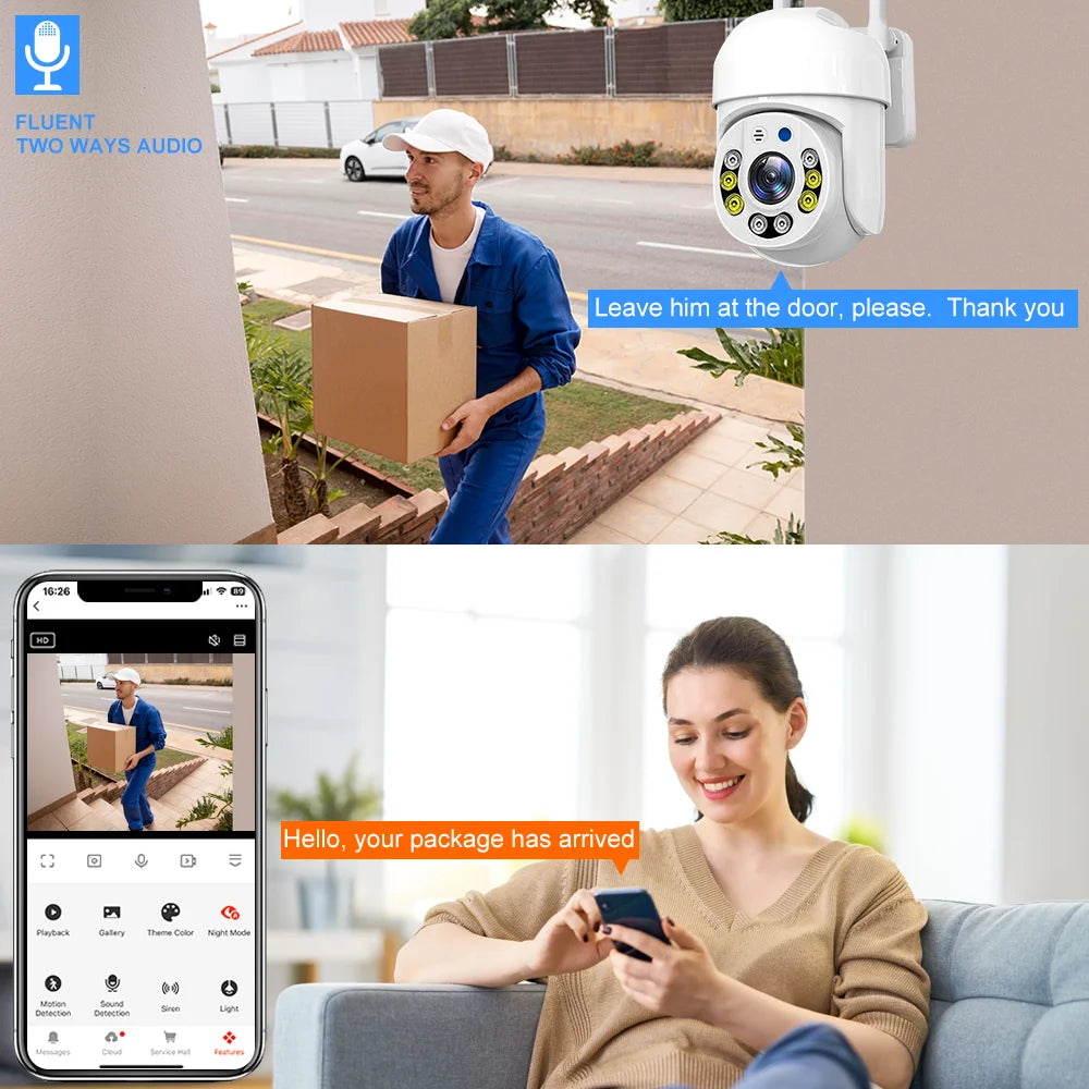 Tuya 5G Wifi Camera PTZ Outdoor waterproof Home Security-protection Color Night Vision Audio Surveillance Human Motion Detection