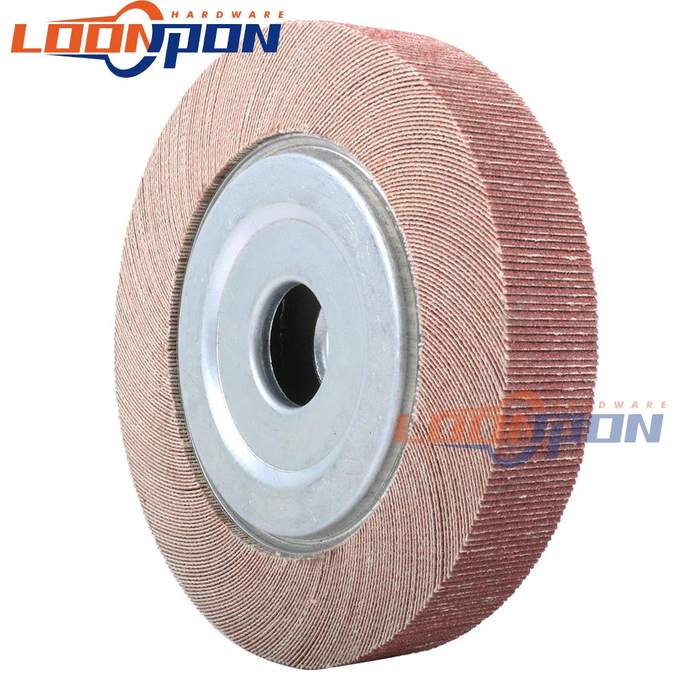 150x25mm Bore Flange Flap Grinding Wheel Aluminum Oxide Sanding Cloth Mop Abrasive Polishing Disc for Metal Wood Thickness 25mm