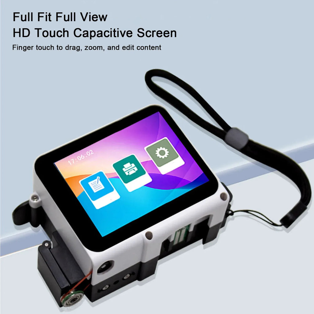 Handheld Inkjet Printer 12.7mm Inkjet Printing Machine for Barcode Date Label Batch Number Support Multi Languages Materials