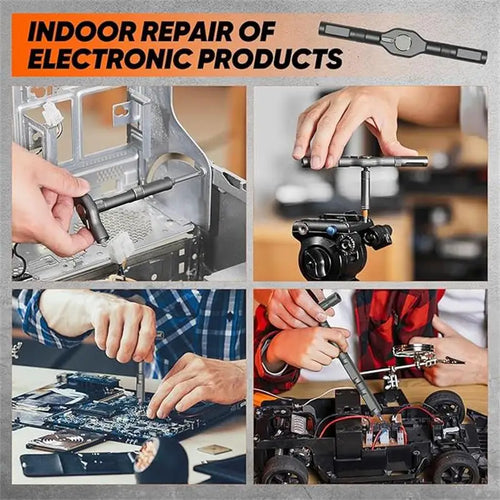 Ratchet screwdriver with interchangeable bit attachments for electronic repairs