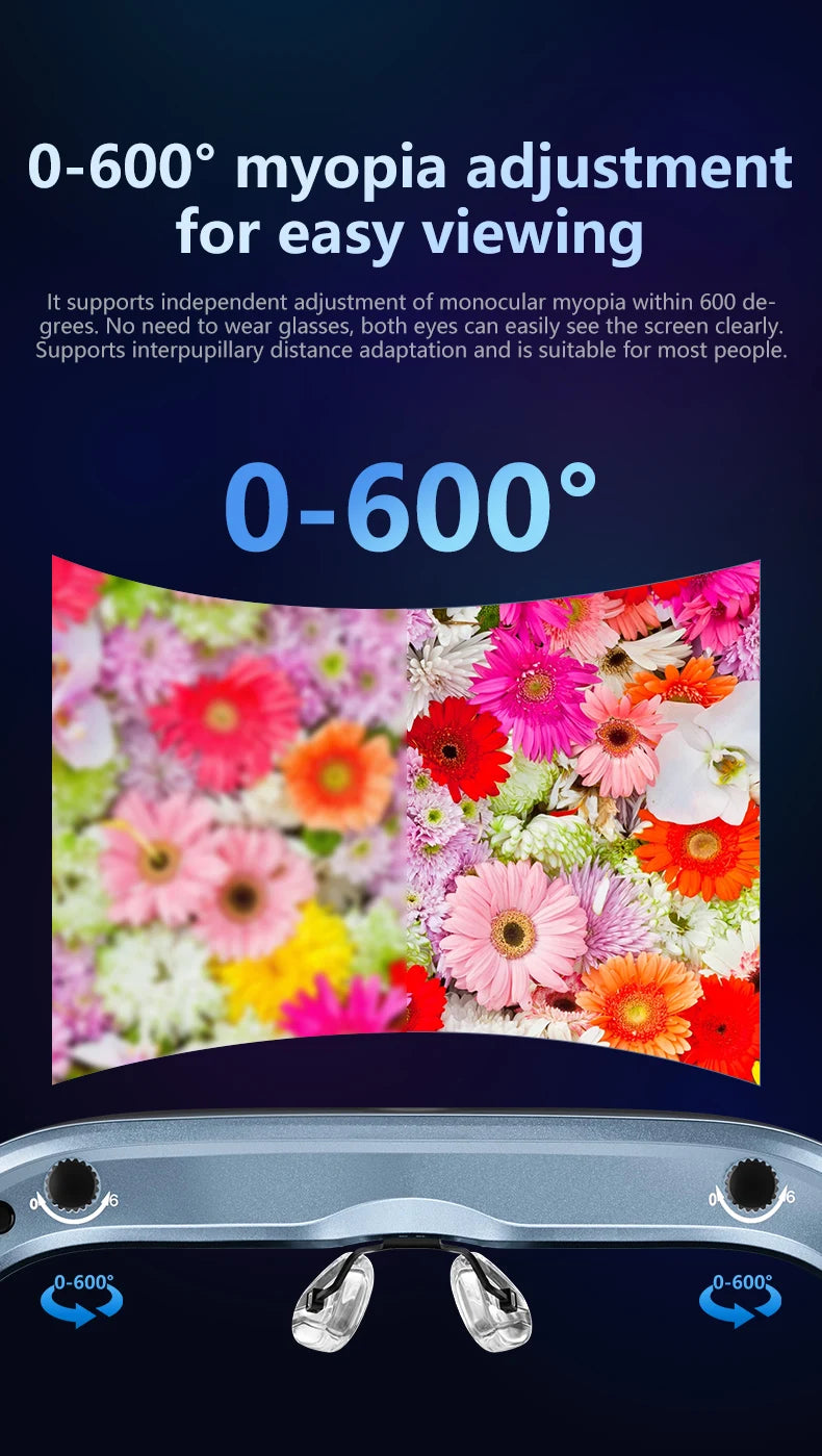 Android 3D VR Smart Glasses - Portable HD Private Cinema with Spatial Audio Tidesmit