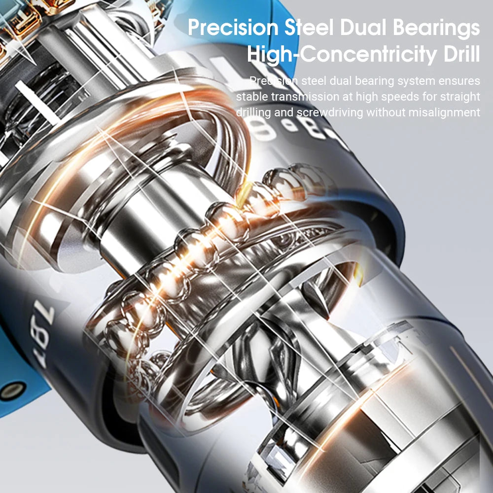 Mamidw Cordless Electric Drill 25N.M Max Torque 1150RPM 3/8 Inch 10mm Chuck Rechargeable Hand Drill for Household Furniture Assembly Wood Metal Drilling DIY Power Tools