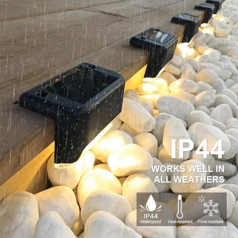 Solar Lights Outdoor Waterproof, Garden Fence Lights, Landscape Terrace Solar Step Lights - Suitable for Step Lighting Decoration, Guardrail Lighting, Etc
