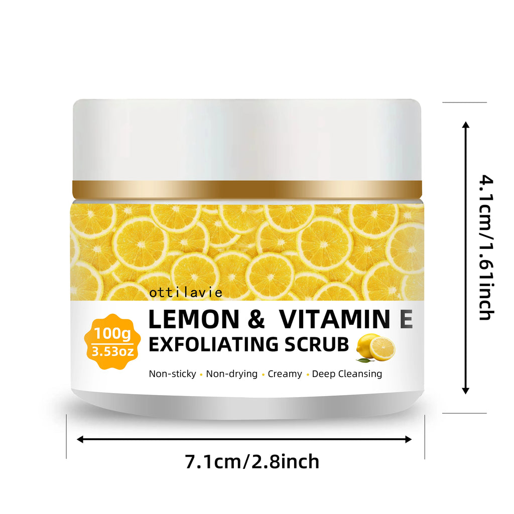 Lemon Vitamin E Exfoliating Scrub - Natural Face and Body Polish Scrubs Treatments Tidesmit