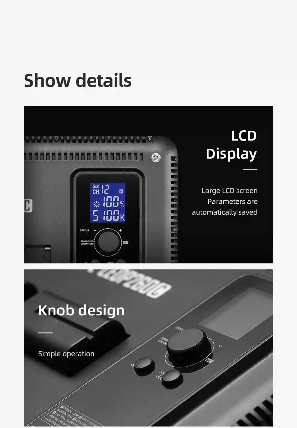Godox LEDP260C LED Video Light Panel | Adjustable Color Temperature 3300-5600K Tidesmit