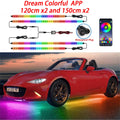 RGB Car Underglow Lights - Smart App Controlled LED Neon Kit DreamAPP 120x2-150x2 Tidesmit