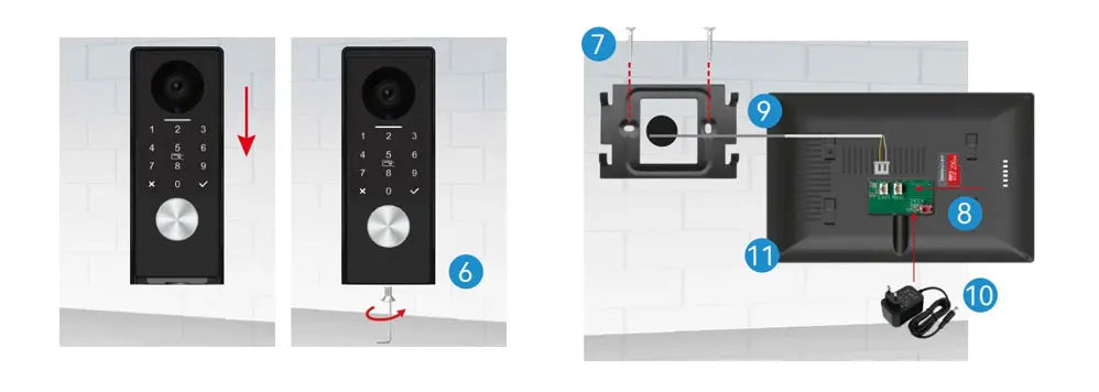7inch Visiophone 2 Wire Video Porter Doorbell Camera WiFi Intercom System Wireless Video Ringtone Doorphone Tuya Password Unlock