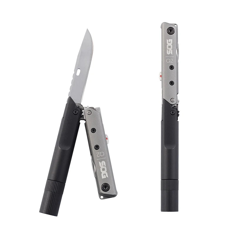 SOG BATON Q2 4 in 1 Multi-Tool Pen Small Folding Tools EDC Portable LED Flashlight Multifunctional Outdoor Survival Multitools
