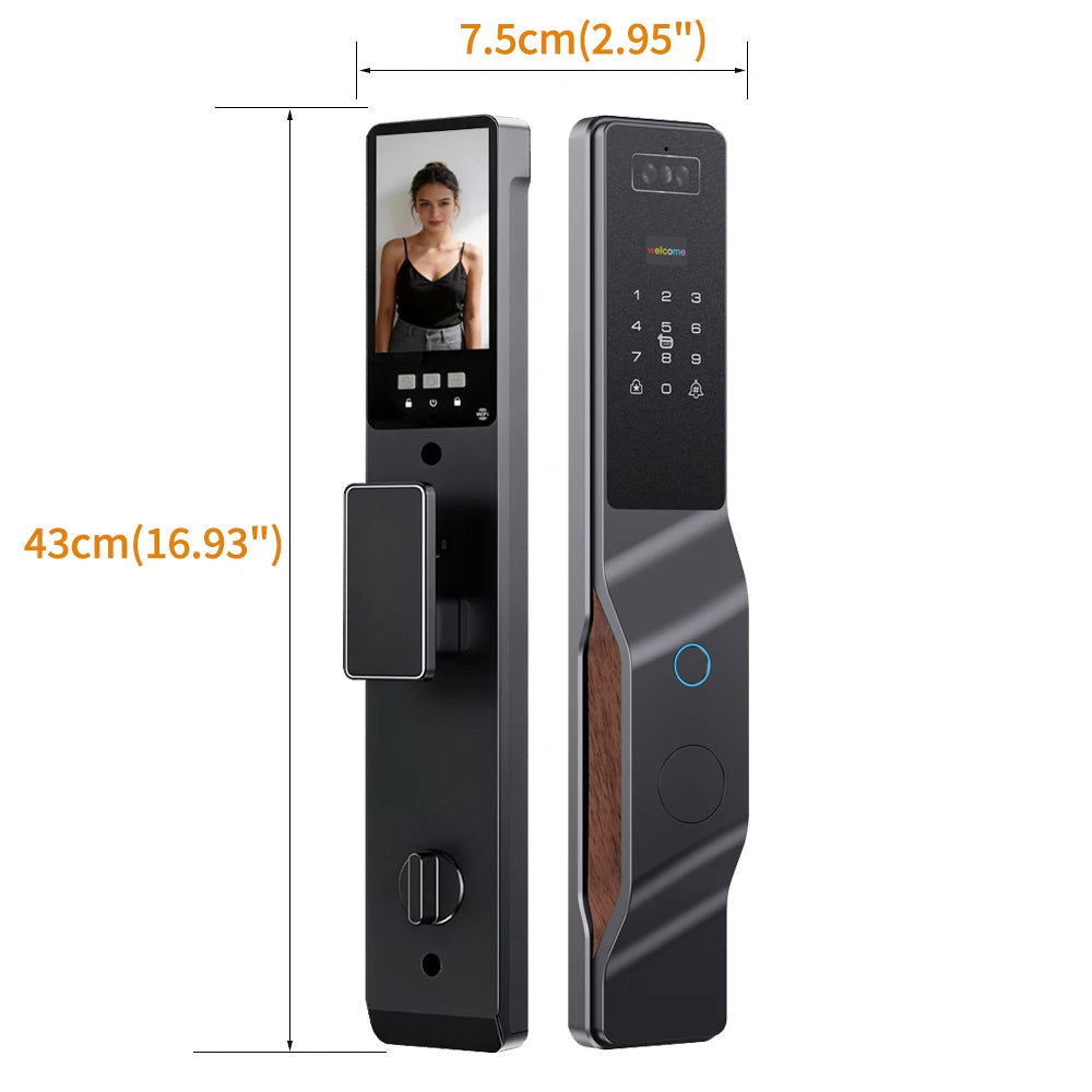 Wishome APP 3D Face Recognition Smart Lock with Camera, Video Call, and Voice Intercom Functions