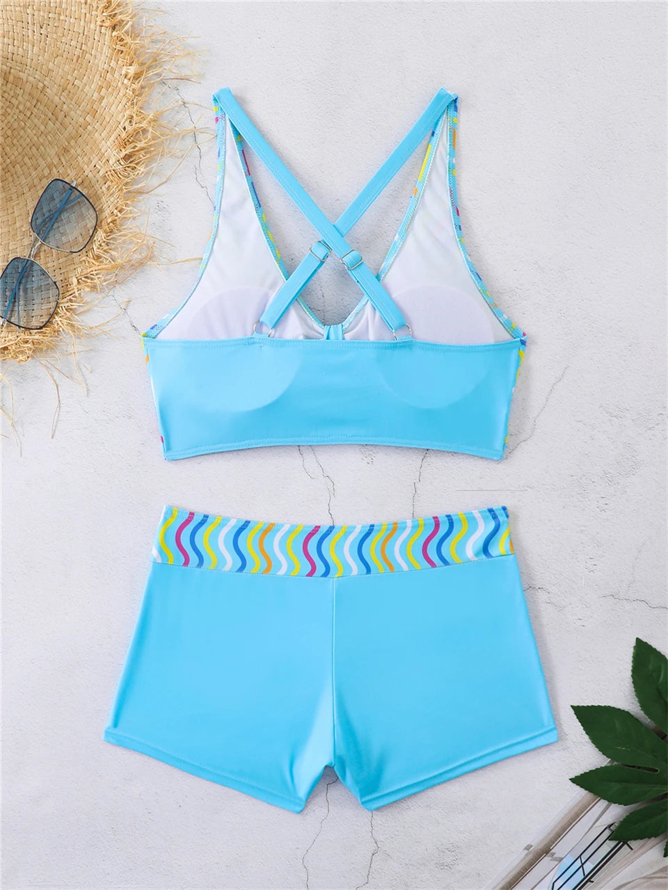 2025 High Waist Bikinis Women Sports Swimwear Print Bathing Suit Female Padded Beach Wear Bathers Swimming Swimsuit Summer