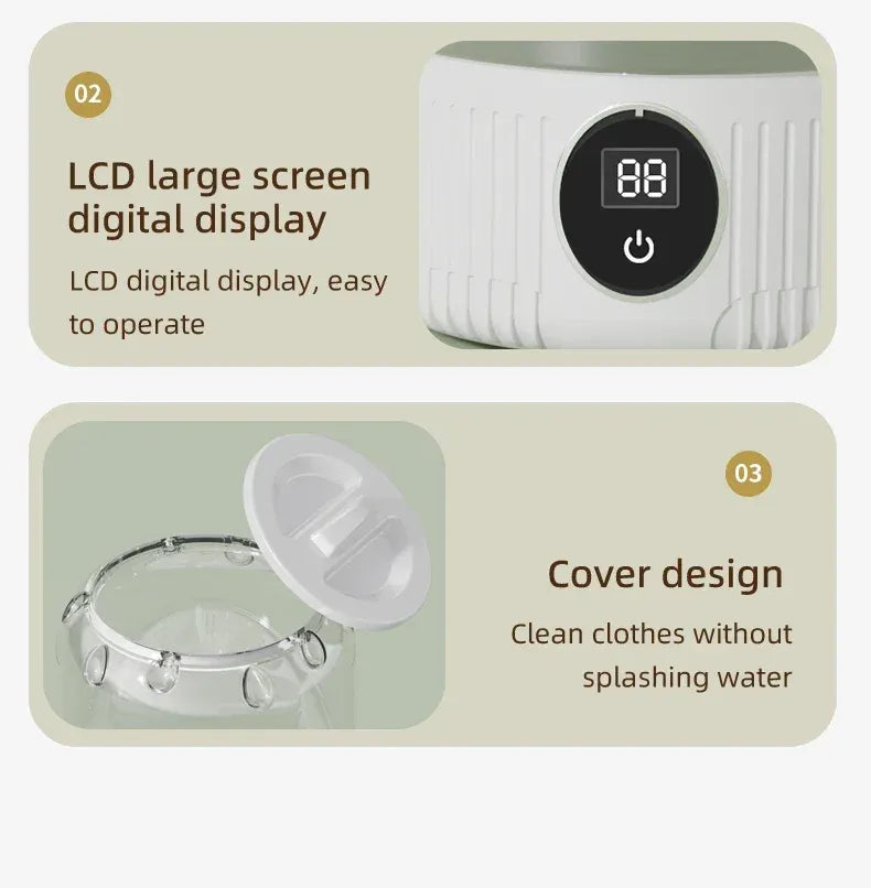 Tidesmit Mini Wireless Electric Washing Machine USB Type-C