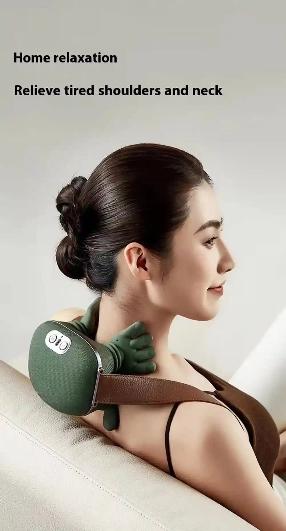 Electric Neck and Shoulder Massager with Heat - 3-Level Roller Massage Roller Tidesmit