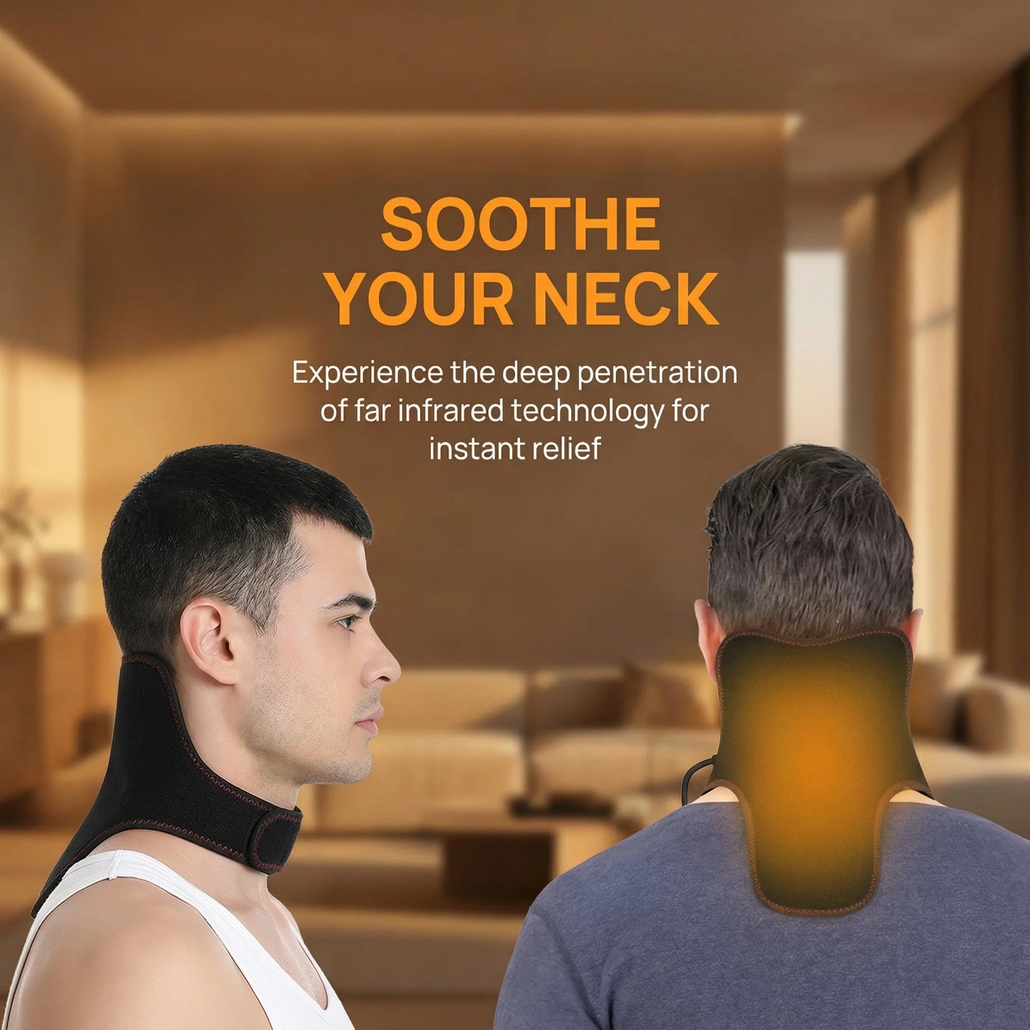 USB Heating Neck Support Brace - Adjustable Hot Compress Therapy Fascia Gun Tidesmit