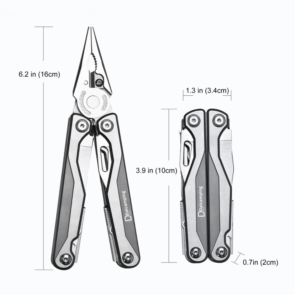 Daicamping DL7 Titanium Alloy Handle Outdoor Camping Multitools Set Folding Knife Scissor EDC Multi Tools Pliers Hand Tools Set