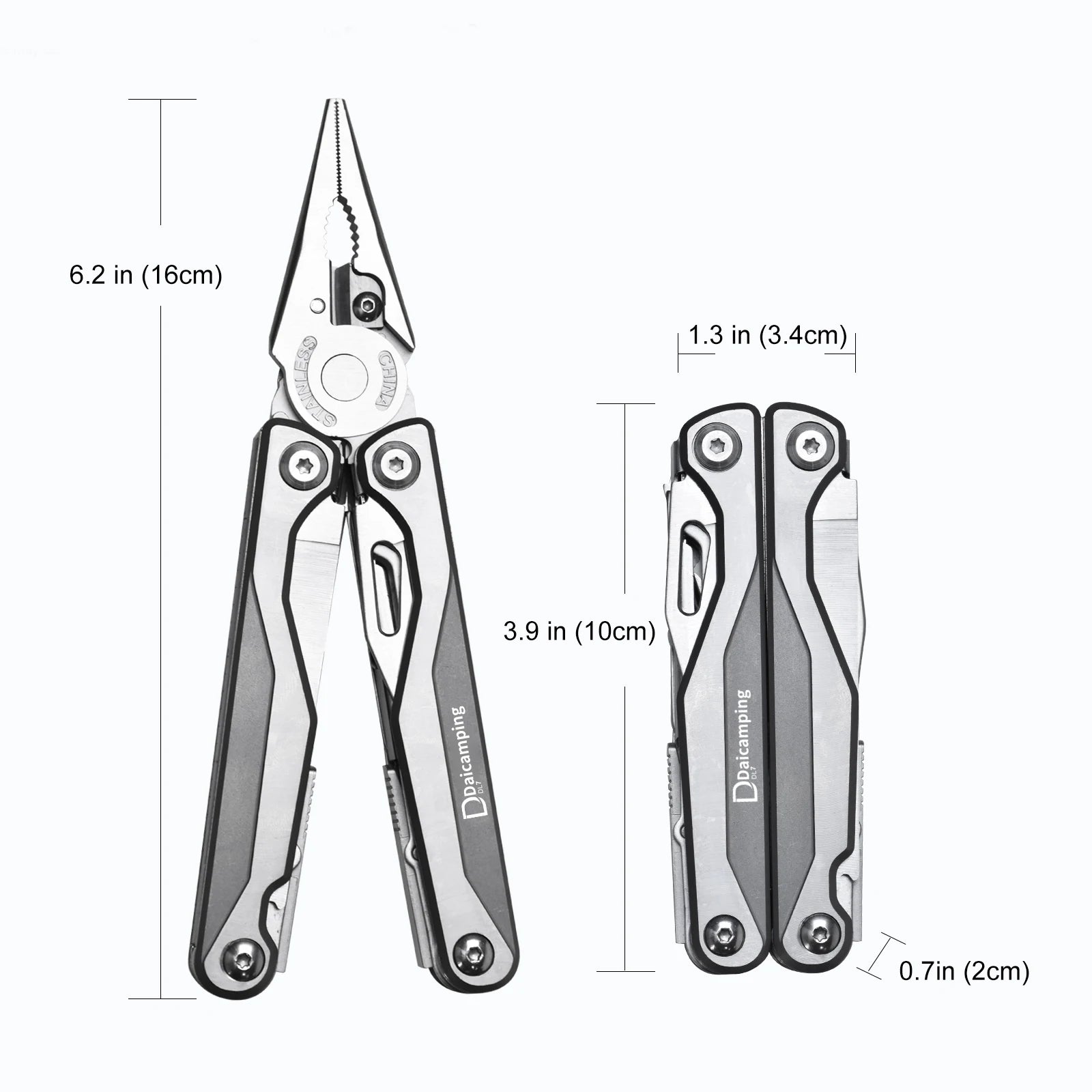 Daicamping DL7 Titanium Alloy Handle Outdoor Camping Multitools Set Folding Knife Scissor EDC Multi Tools Pliers Hand Tools Set