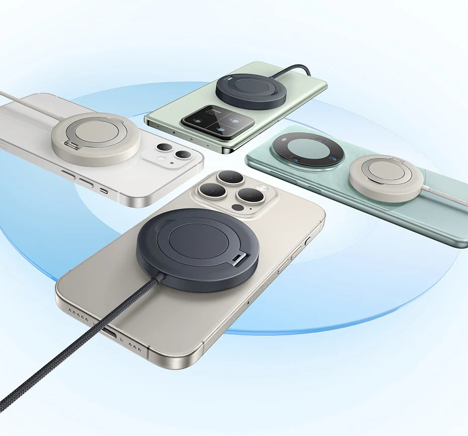 Magnetic Wireless Charger for iPhone 16/15 with Adjustable Stand Tidesmit