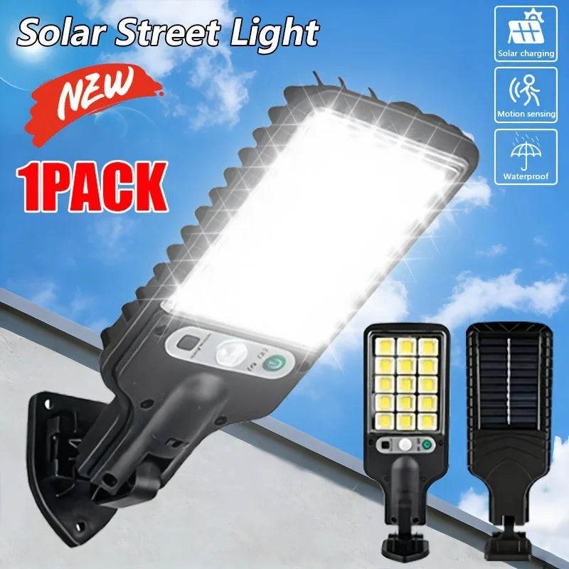 6000K Brightness Solar LED Street Light with 666 Lamp Beads, Built-In Infrared Sensor for Automatic Lighting. Solar-Powered with Zero Electricity Cost, Ideal for Garage And Street Lighting