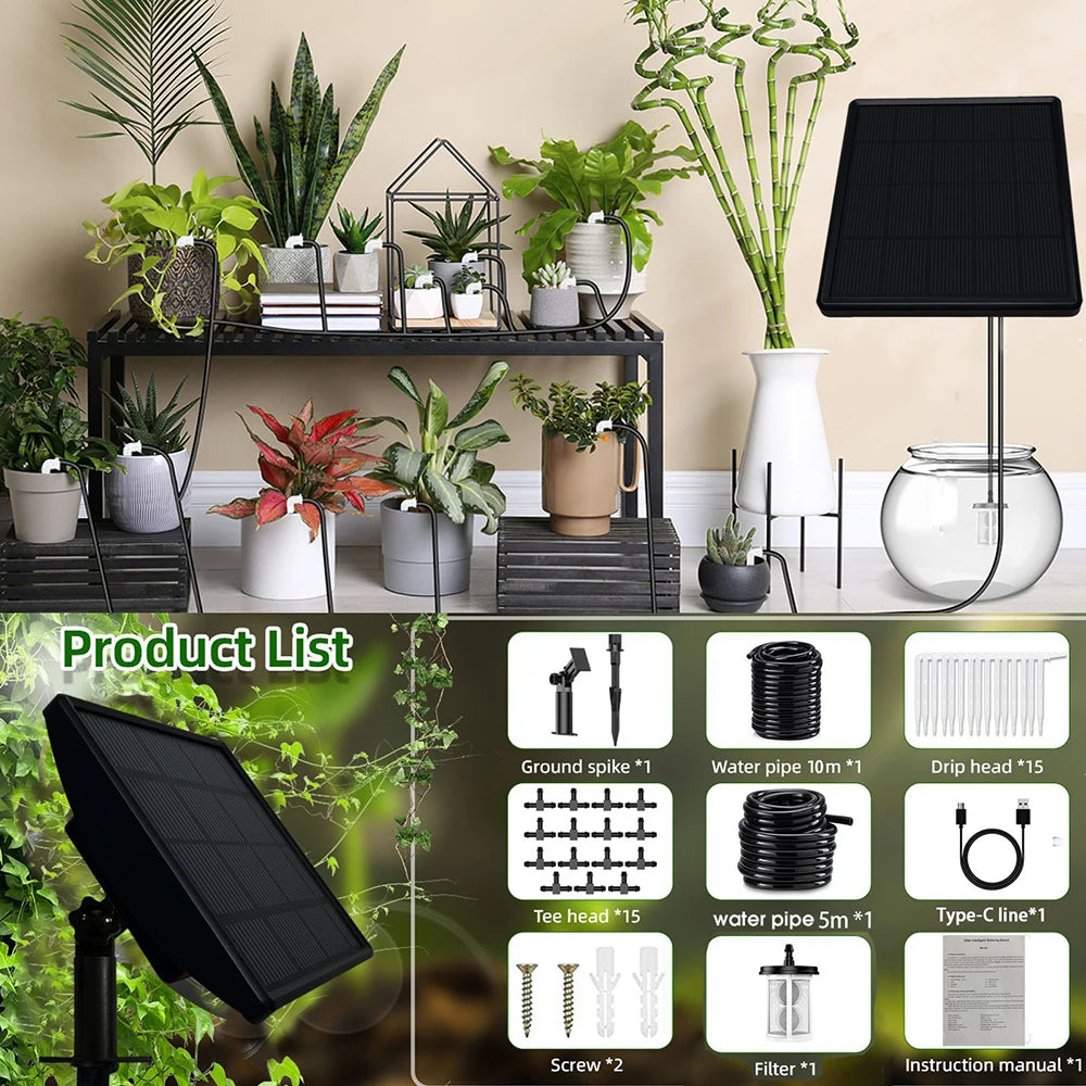 Solar Irrigation System Intelligent Water Pump Intelligent Automatic Drip Irrigation Garden House Potted Plants Balcony Planting
