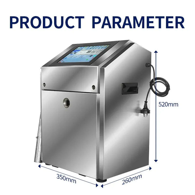 Manufacturer Direct Sales High-speed Touch Screen 6-line Small Character Inkjet Printer QR Code Production Date Barcode Printer
